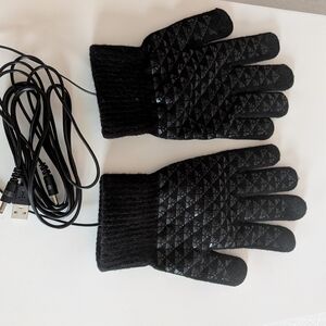 Heated Black Gloves for Men